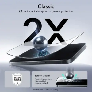 Szkło hartowane ESR Ultrafit Tempered Glass do Apple iPhone 16 Pro / 17 Clear [2 PACK]