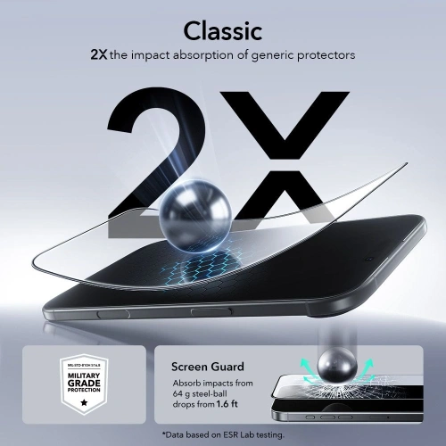 Szkło hartowane ESR Ultrafit Tempered Glass do Apple iPhone 17 Air Clear [2 PACK]