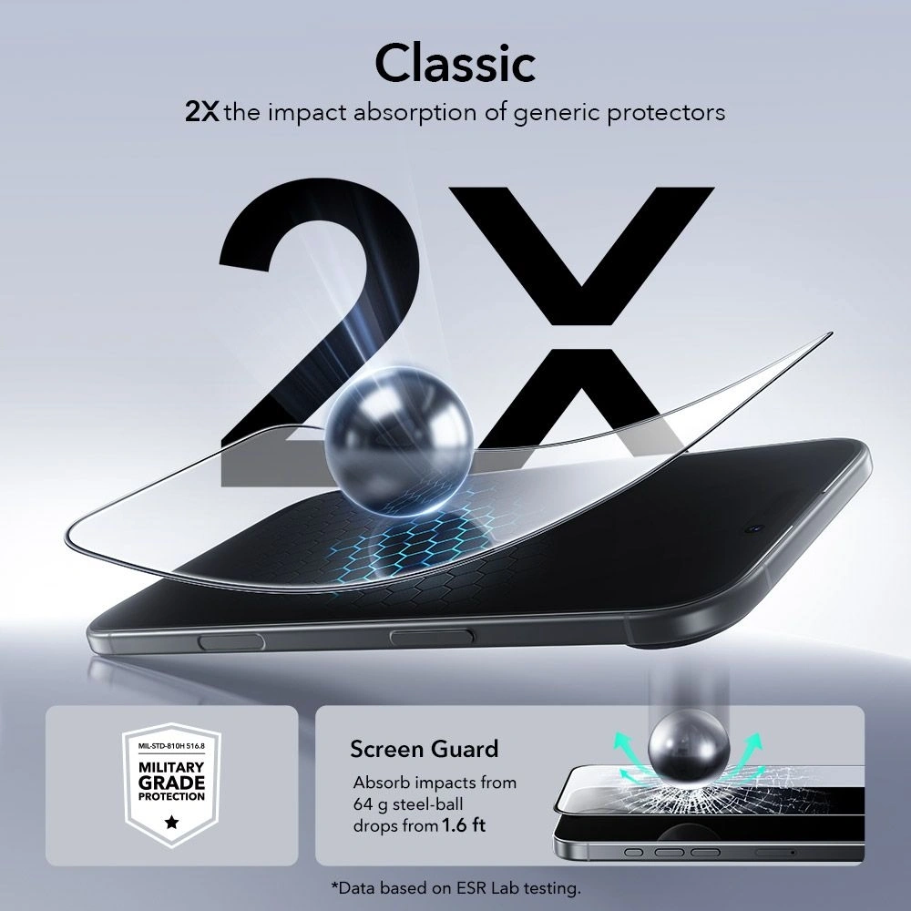 Szkło hartowane ESR Ultrafit Tempered Glass do Apple iPhone Air Clear [2 PACK]