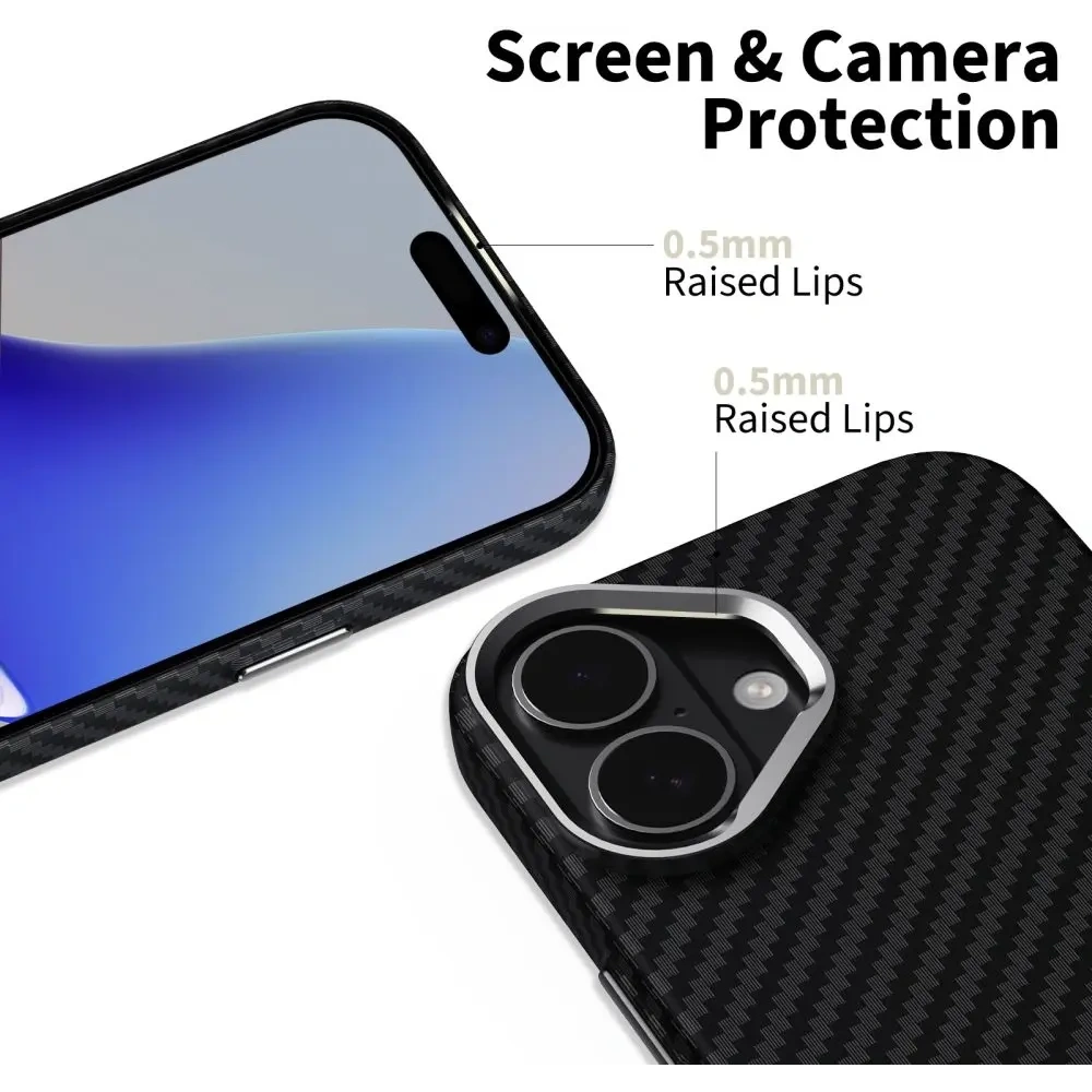 Etui Tech-Protect Ion Carbon MagSafe do Apple iPhone 17 Black/silver