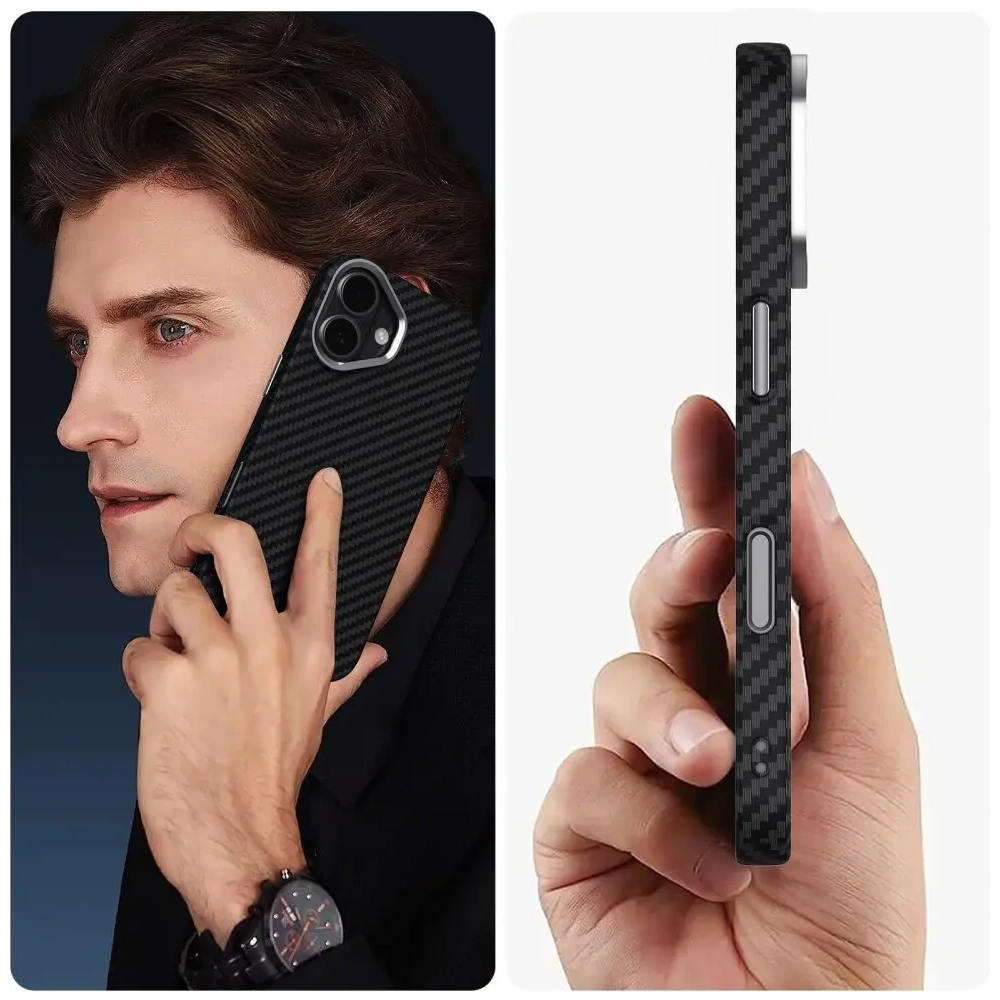 Etui Tech-Protect Ion Carbon MagSafe do Apple iPhone 17 Black/silver