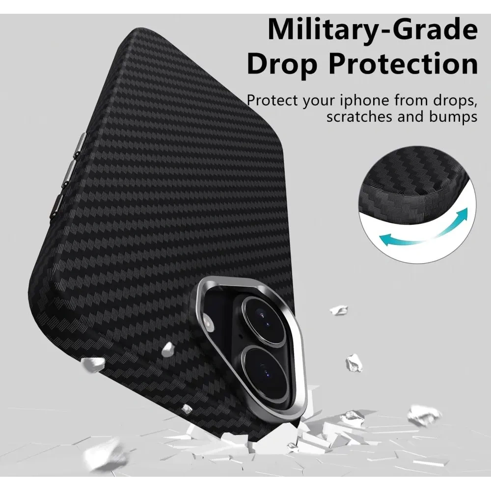 Etui Tech-Protect Ion Carbon MagSafe do Apple iPhone 17 Black/silver