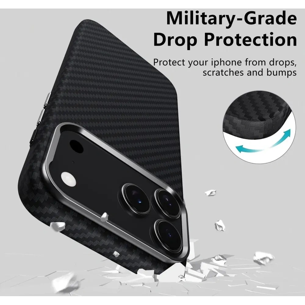 Etui Tech-Protect Ion Carbon MagSafe do Apple iPhone 17 Pro Black/silver