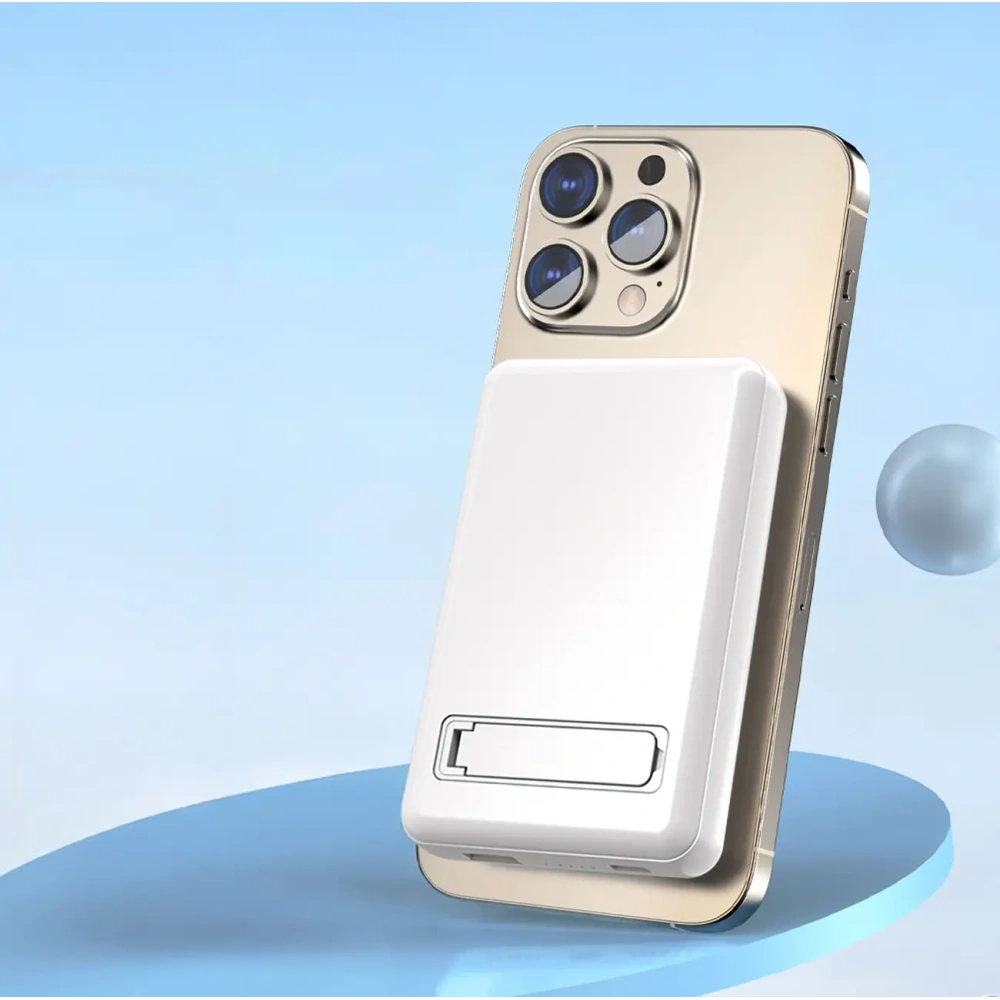 Powerbank bezprzewodowy Dudao K14S+ 10000mAh 20W USB-A / USB-C / MagSafe z podstawką biały