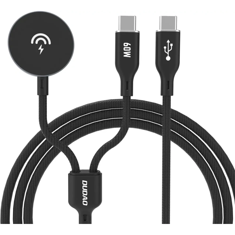Ładowarka 2w1 Dudao A12 Max USB-C / Apple Watch, USB-C PD60W czarna