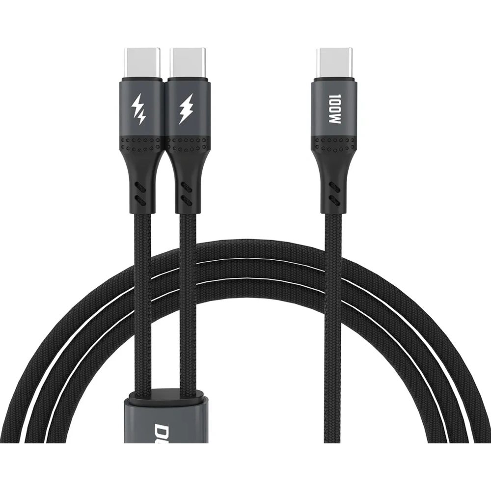 Kabel Dudao L3F 2w1 100W USB-C / 2xUSB-C 1.2m czarny