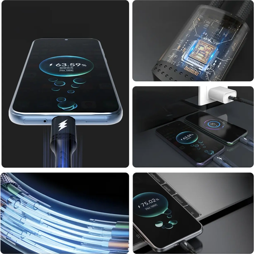 Kabel Dudao L3F 2w1 100W USB-C / 2xUSB-C 1.2m czarny