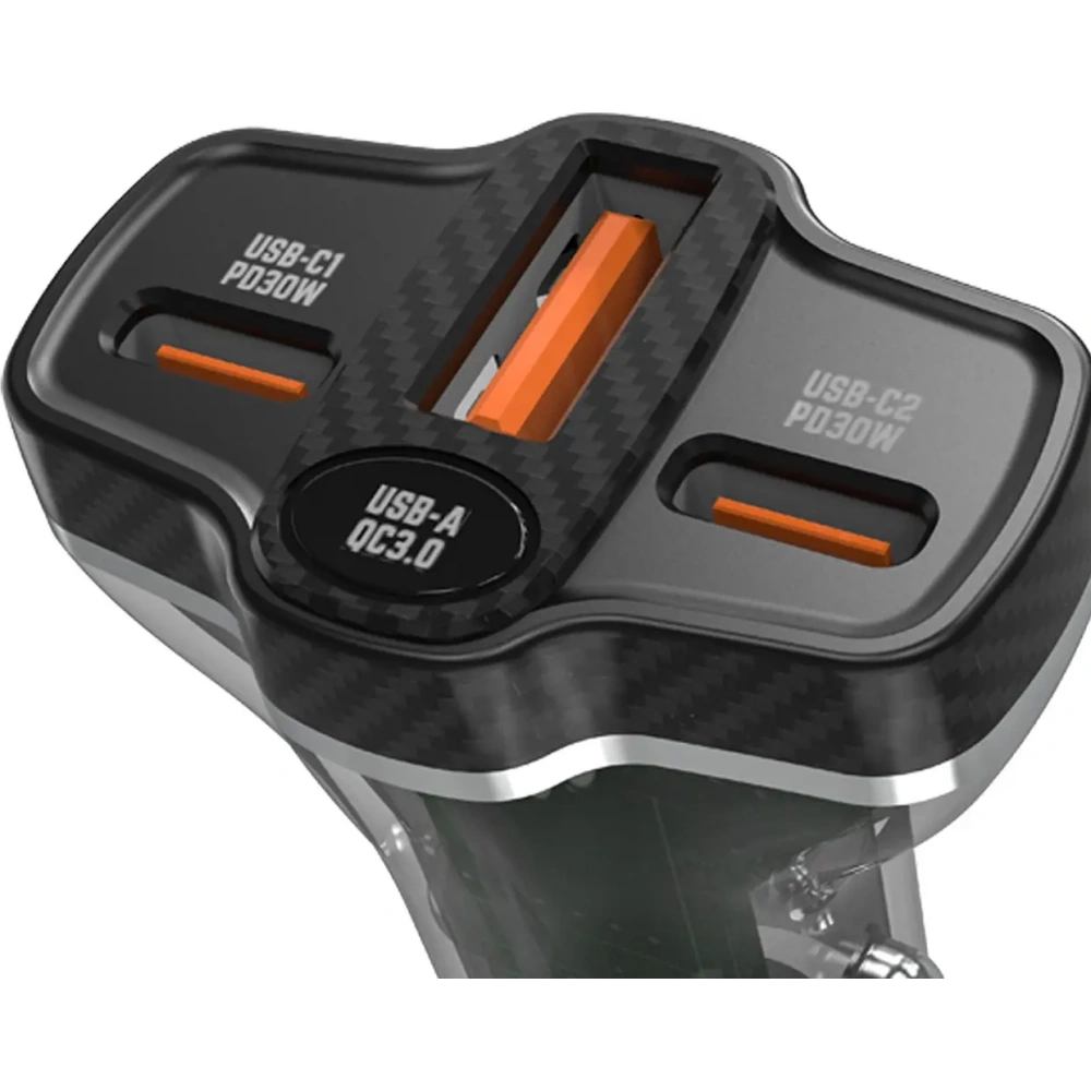 Ładowarka samochodowa Dudao R78 78W USB-C PD, 2xUSB-A QC czarna