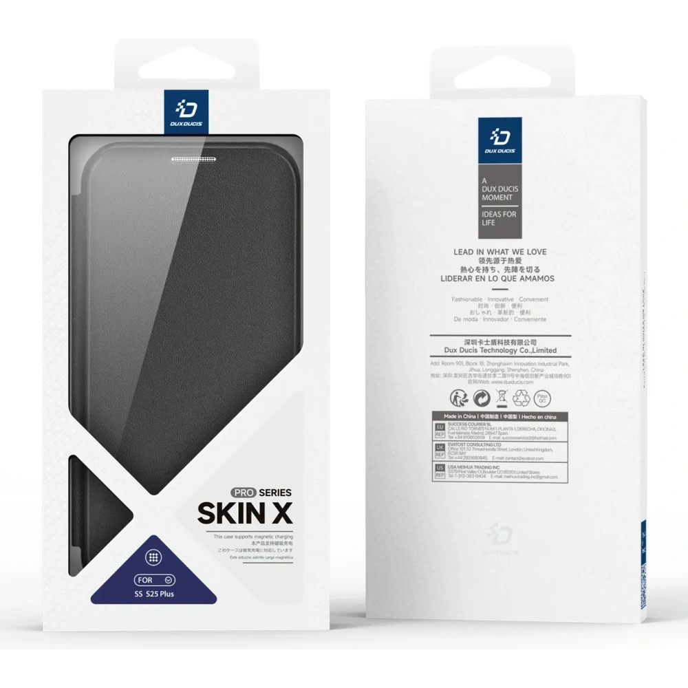 Etui z klapką Dux Ducis Skin X Pro MagSafe do Samsung Galaxy S25+ Plus czarne