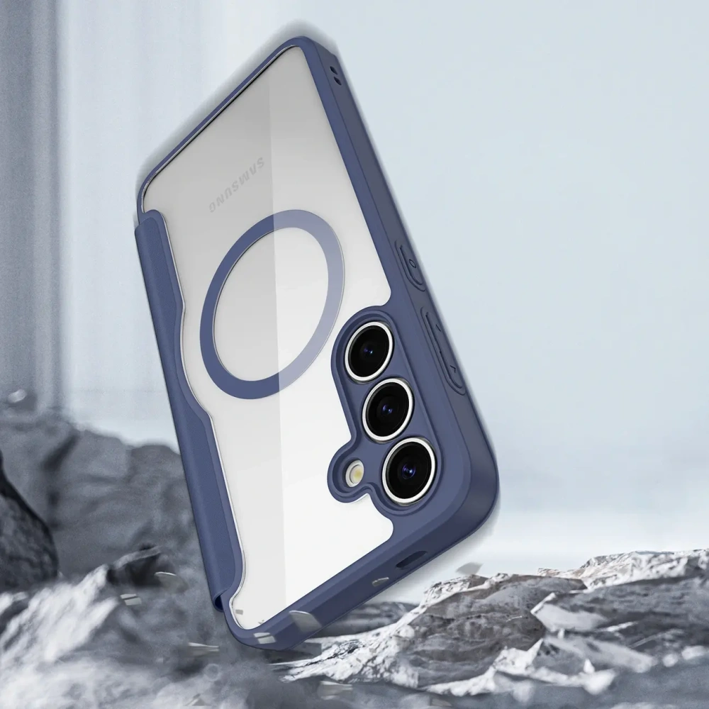 Etui z klapką Dux Ducis Skin X Pro MagSafe do Samsung Galaxy S25+ Plus niebieskie