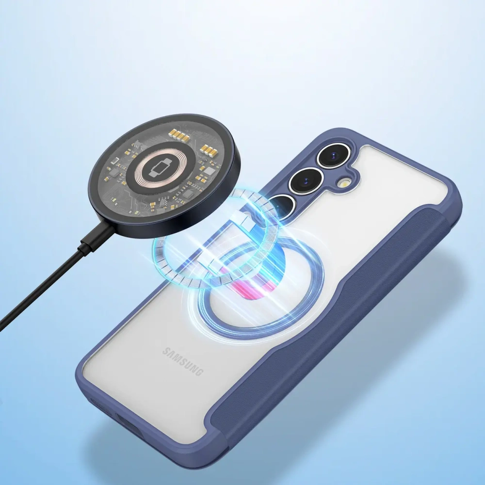 Etui z klapką Dux Ducis Skin X Pro MagSafe do Samsung Galaxy S25+ Plus niebieskie