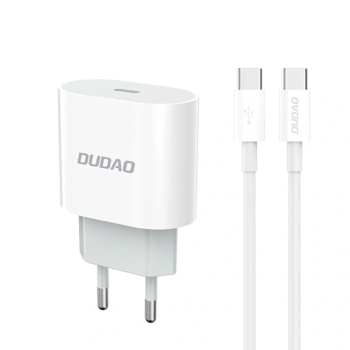 Ładowarka sieciowa Dudao A14EUC PD 20W USB-C z kablem USB-C / USB-C biała
