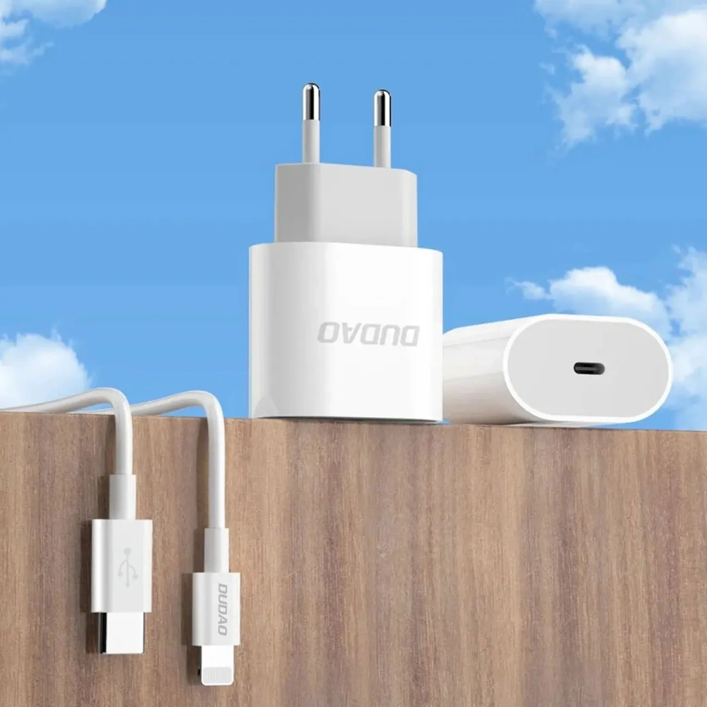 Ładowarka sieciowa Dudao A14EUC PD 20W USB-C z kablem USB-C / USB-C biała