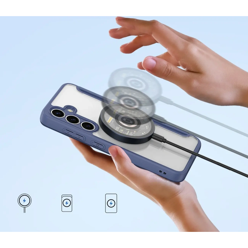 Etui z klapką Dux Ducis Skin X Pro MagSafe do Samsung Galaxy S25+ Plus niebieskie