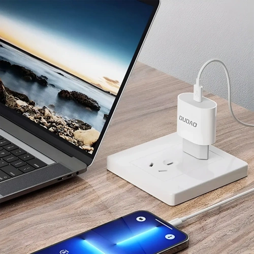 Ładowarka sieciowa Dudao A14EUC PD 20W USB-C z kablem USB-C / USB-C biała
