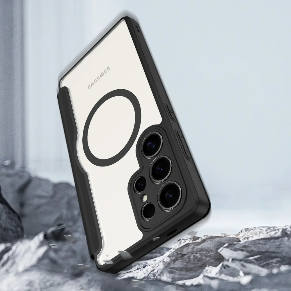 Etui z klapką Dux Ducis Skin X Pro MagSafe do Samsung Galaxy S25 Ultra czarne