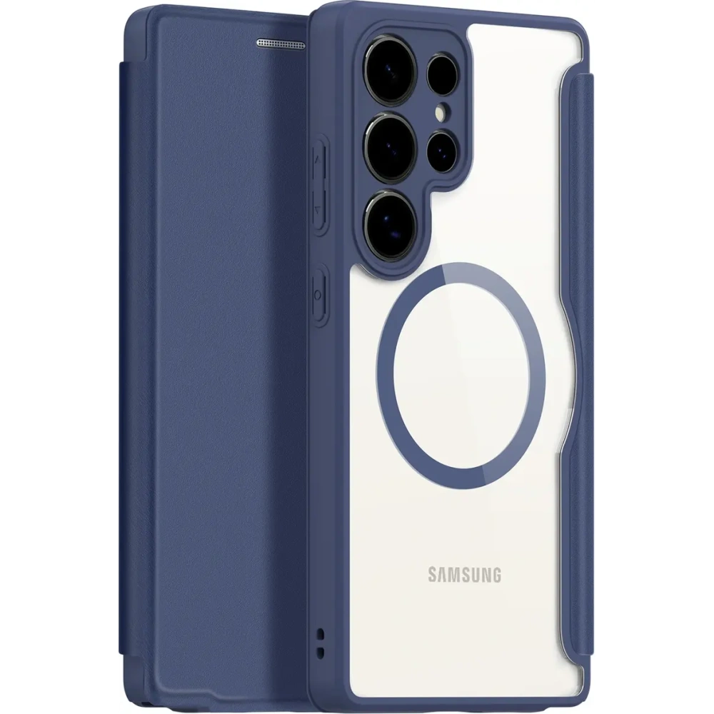 Etui z klapką Dux Ducis Skin X Pro MagSafe do Samsung Galaxy S25 Ultra niebieskie