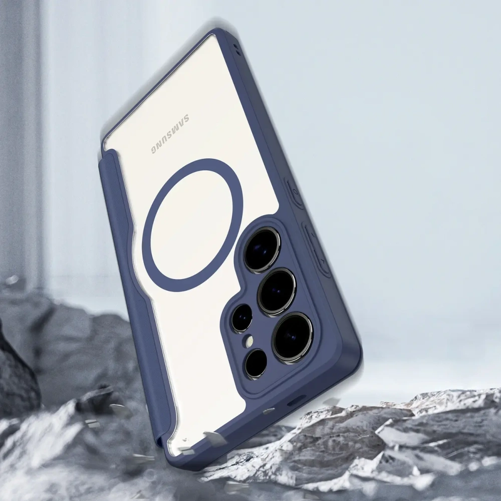 Etui z klapką Dux Ducis Skin X Pro MagSafe do Samsung Galaxy S25 Ultra niebieskie