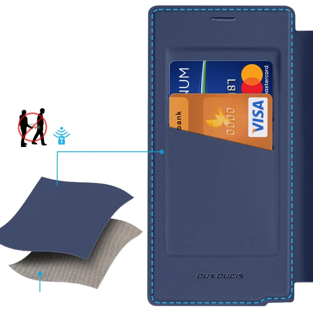 Etui z klapką Dux Ducis Skin X Pro MagSafe do Samsung Galaxy S25 Ultra niebieskie