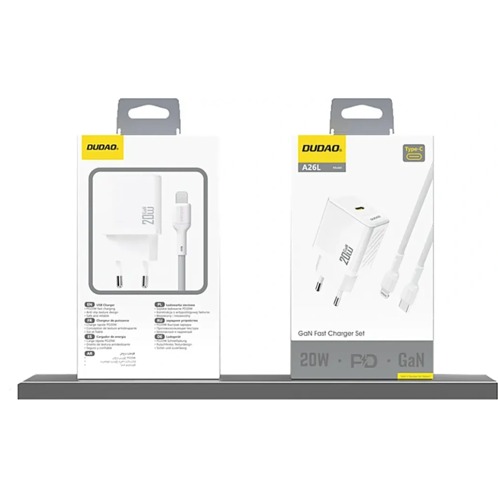 Ładowarka sieciowa Dudao A26 PD20W GaN USB-C biała