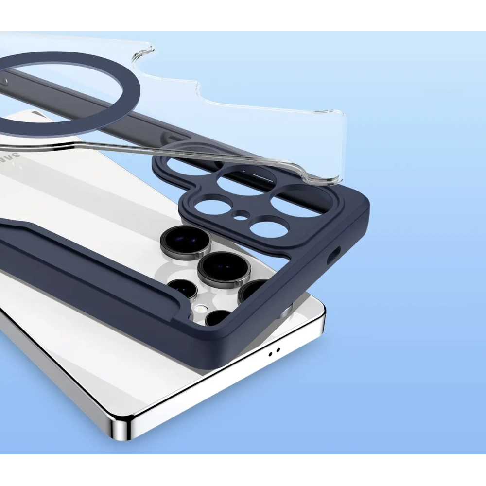 Etui z klapką Dux Ducis Skin X Pro MagSafe do Samsung Galaxy S25 Ultra niebieskie