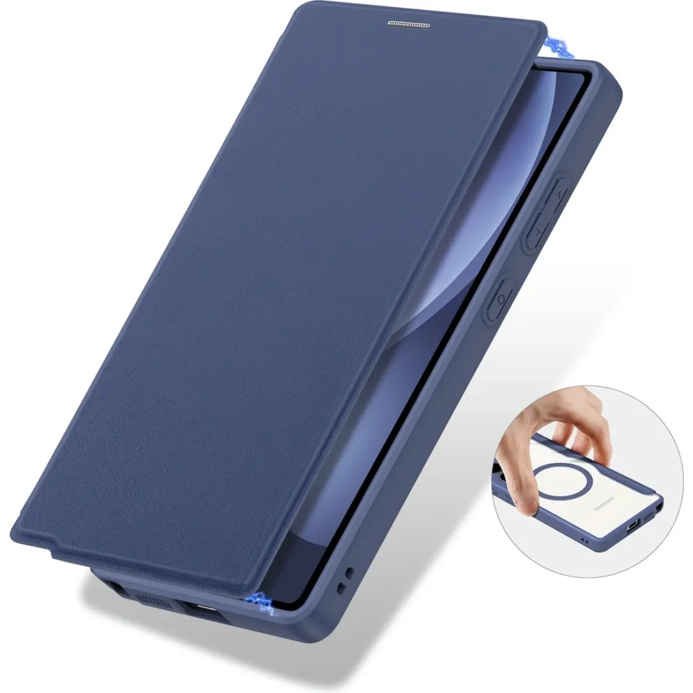 Etui z klapką Dux Ducis Skin X Pro MagSafe do Samsung Galaxy S25 Ultra niebieskie