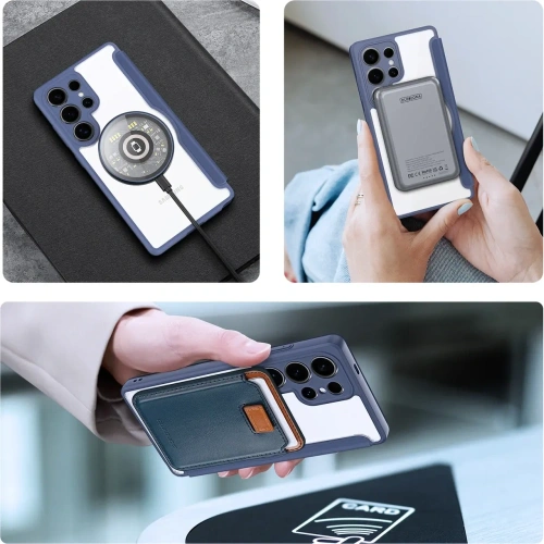 Etui z klapką Dux Ducis Skin X Pro MagSafe do Samsung Galaxy S25 Ultra niebieskie