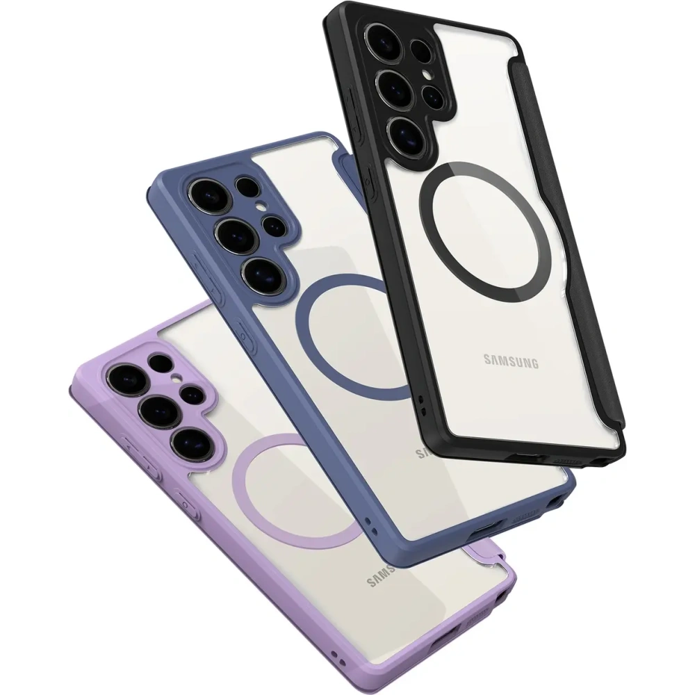 Etui z klapką Dux Ducis Skin X Pro MagSafe do Samsung Galaxy S25 Ultra niebieskie