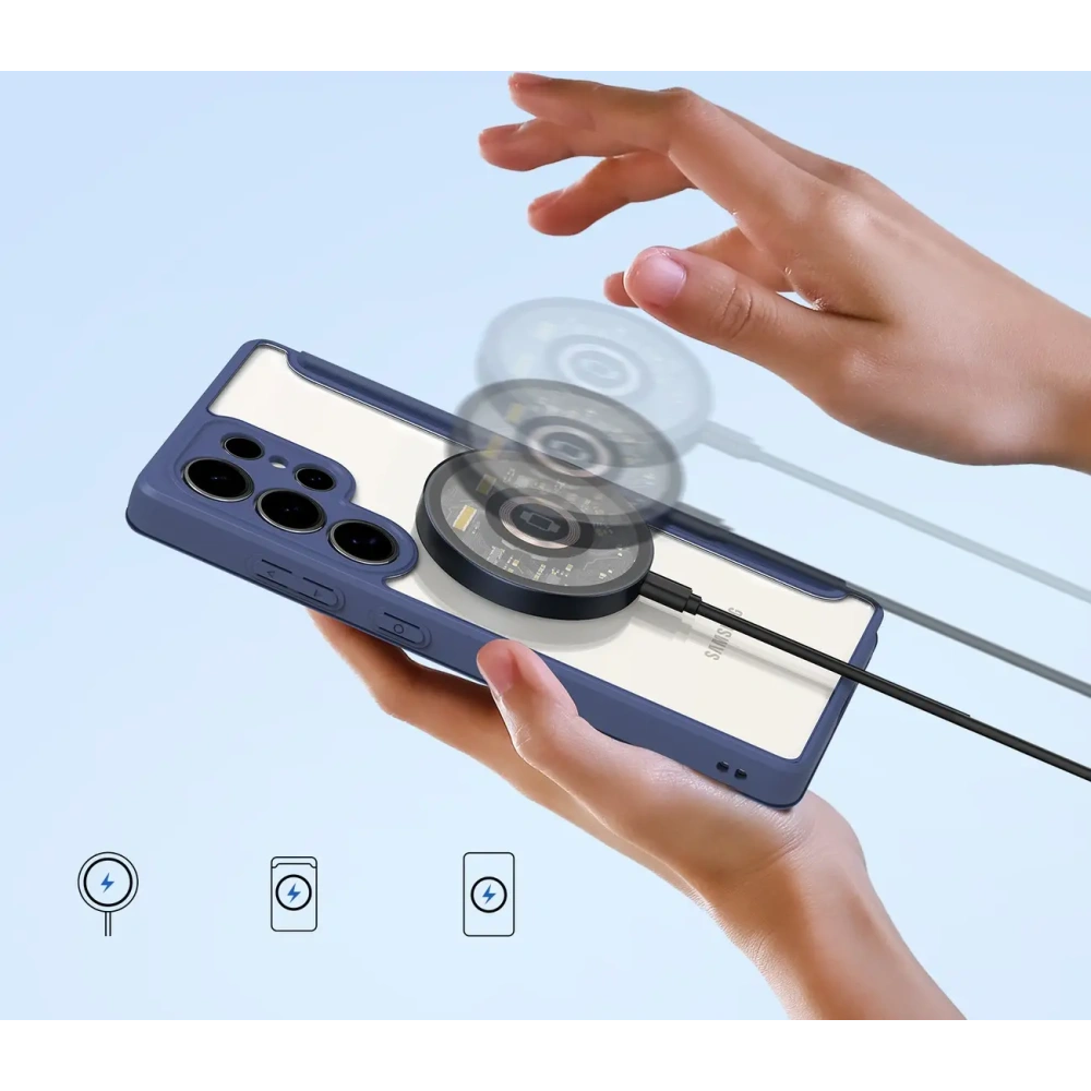 Etui z klapką Dux Ducis Skin X Pro MagSafe do Samsung Galaxy S25 Ultra niebieskie