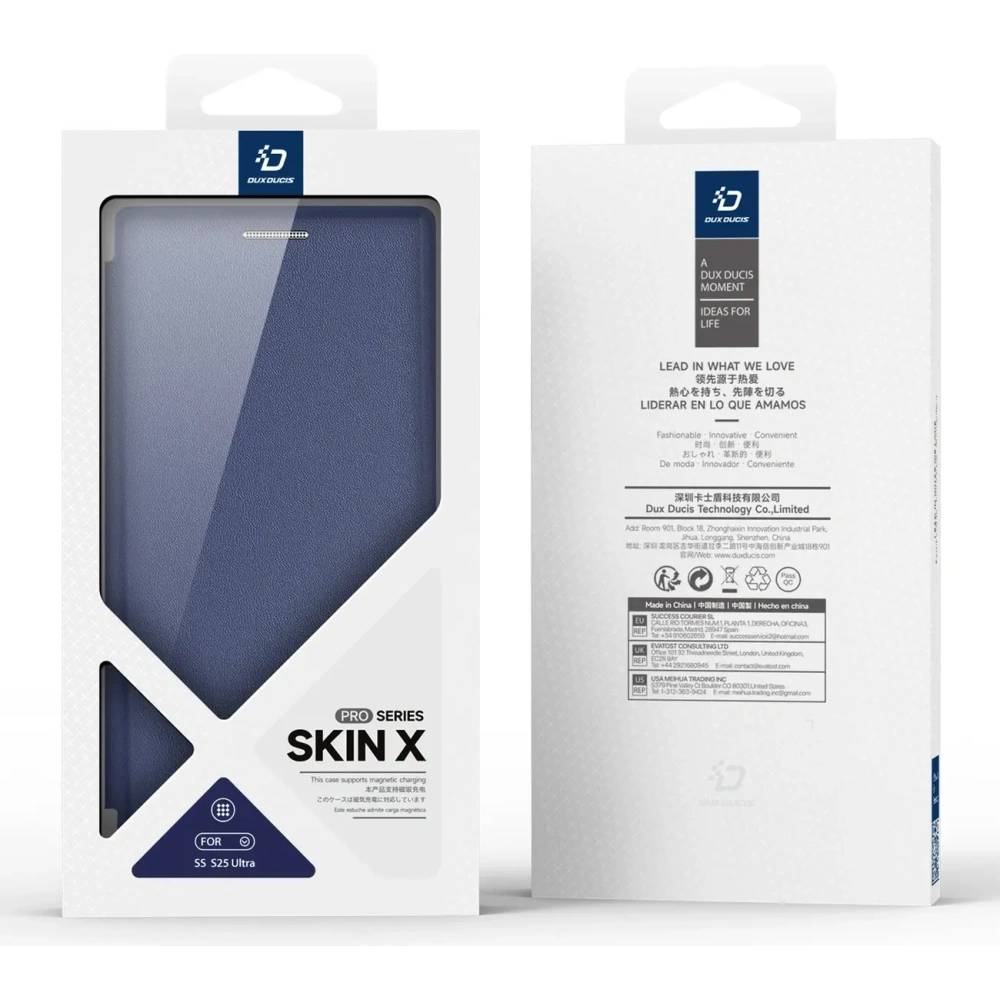 Etui z klapką Dux Ducis Skin X Pro MagSafe do Samsung Galaxy S25 Ultra niebieskie