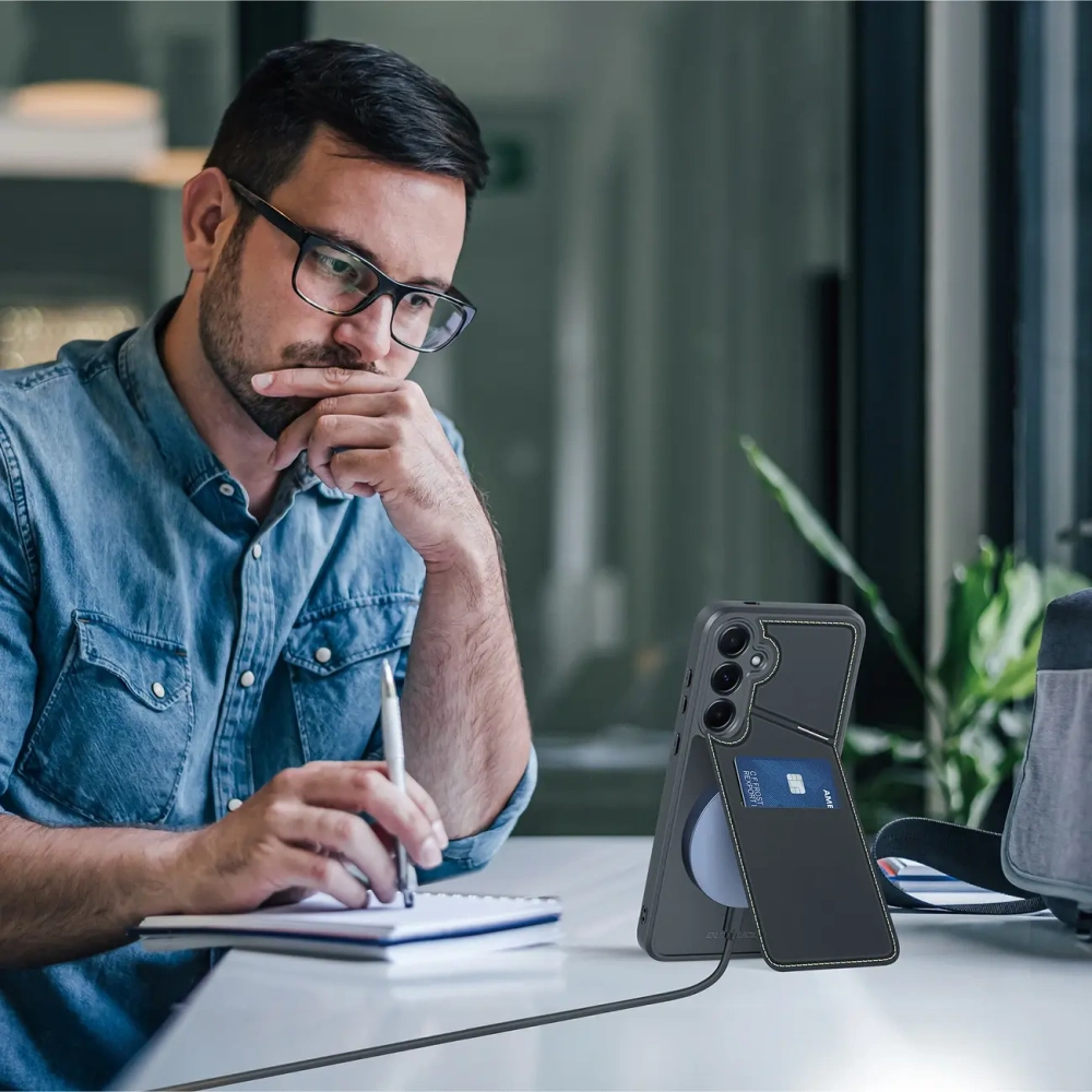 Etui Dux Ducis Rafi II na Samsung Galaxy S25 z podstawką czarne