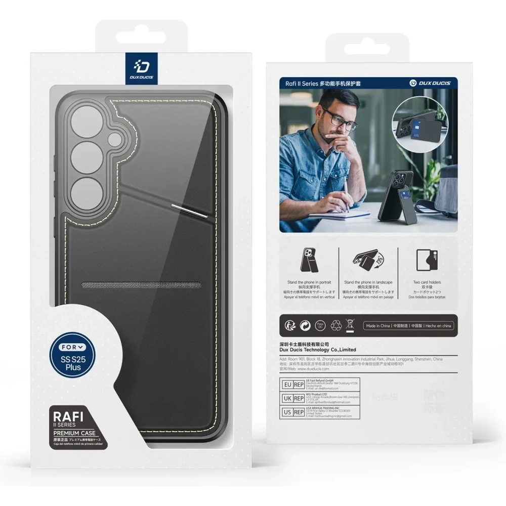 Etui Dux Ducis Rafi II na Samsung Galaxy S25+ Plus z podstawką czarne