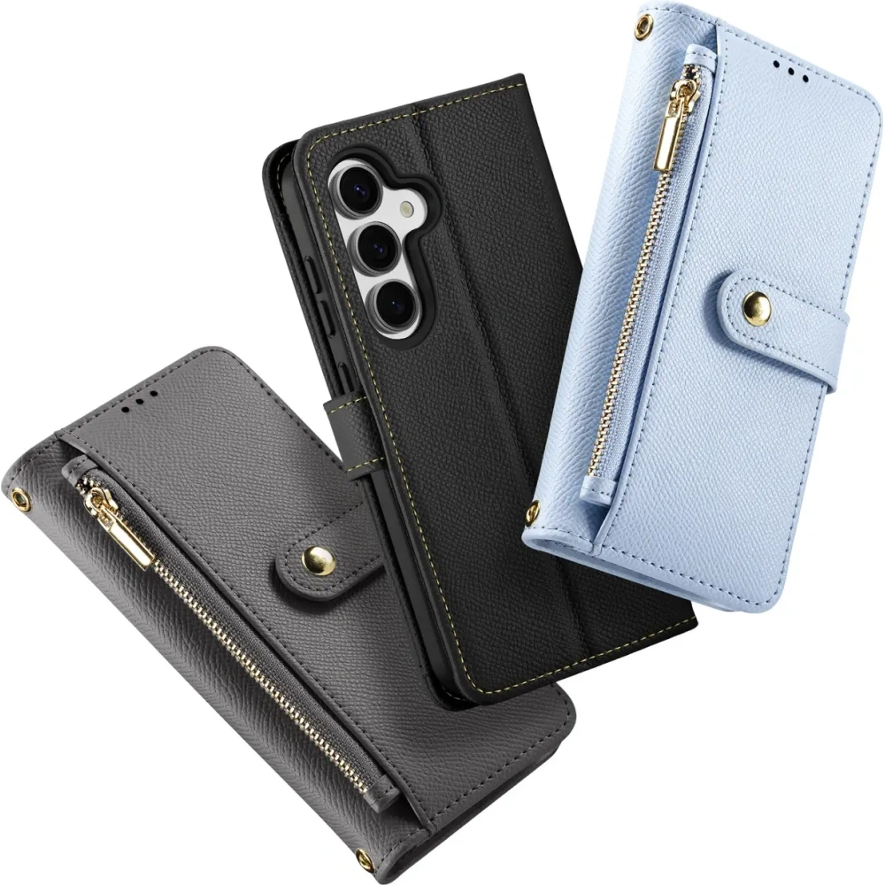 Etui z klapką Dux Ducis Lawa do Samsung Galaxy S25 z odłączanym portfelem magnetycznym czarne