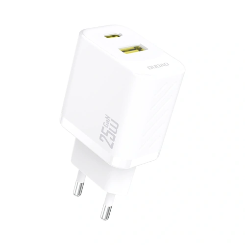 Ładowarka sieciowa Dudao A26T GaN 25W USB-A, USB-C biała