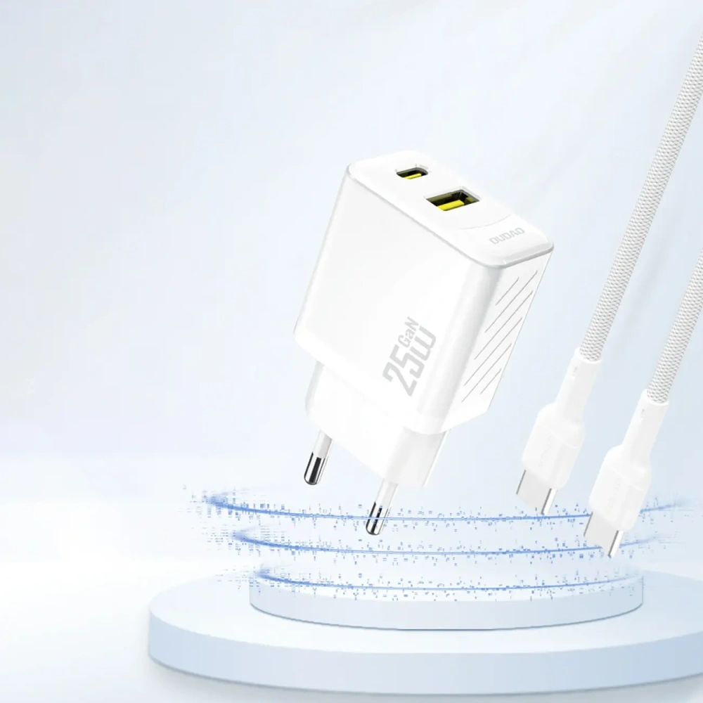 Ładowarka sieciowa Dudao A26T GaN 25W USB-A, USB-C biała
