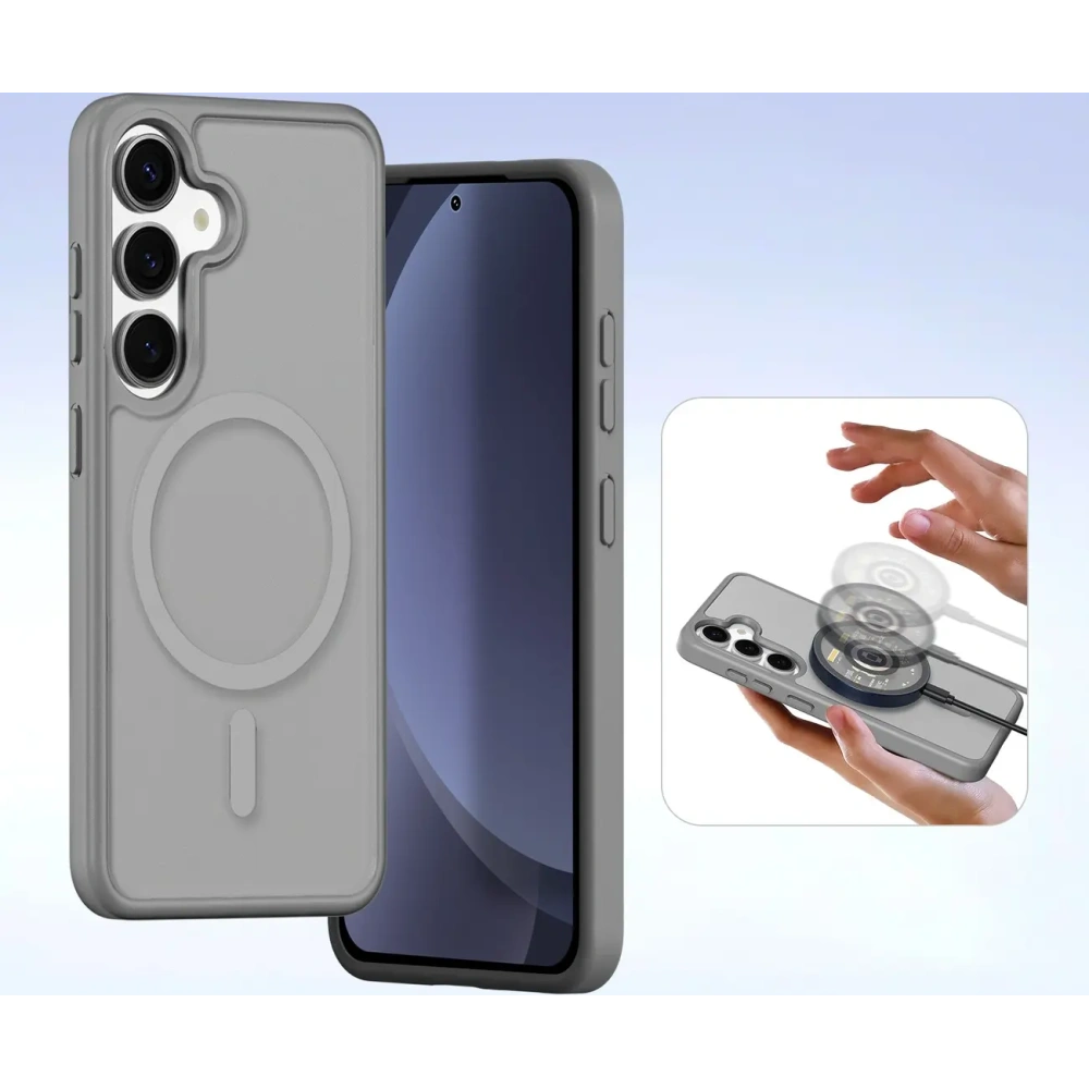 Etui z klapką Dux Ducis Lawa do Samsung Galaxy S25 z odłączanym portfelem magnetycznym szare