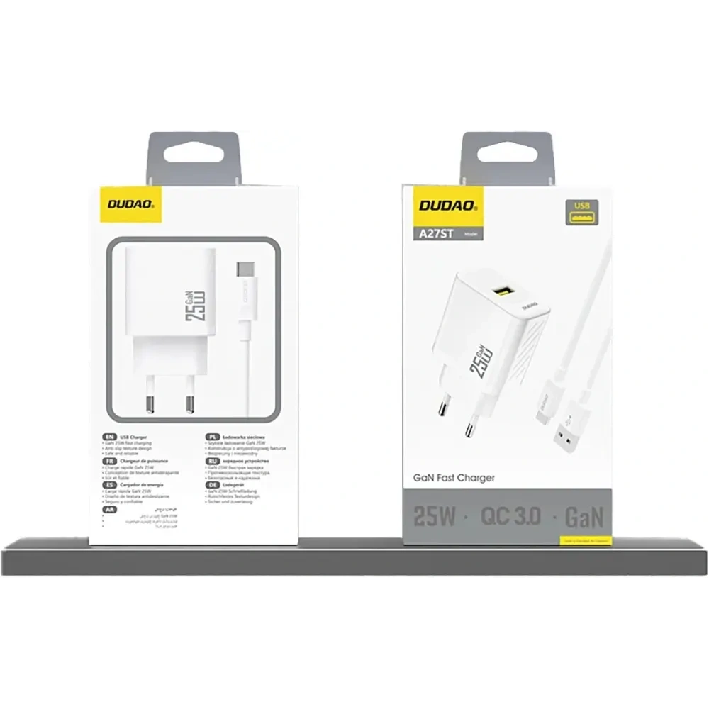 Ładowarka sieciowa Dudao A27S 25W GaN USB-A biała
