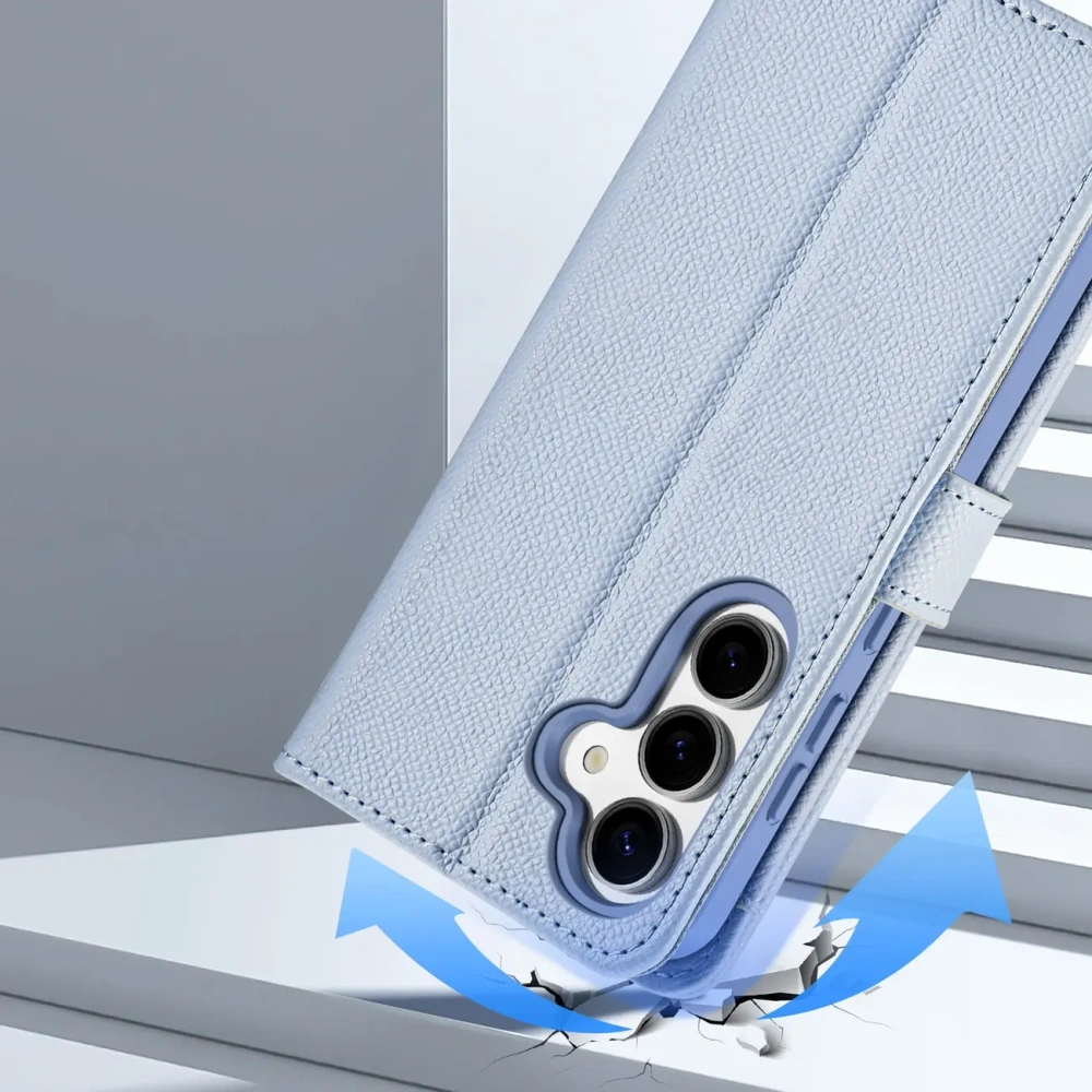 Etui z klapką Dux Ducis Lawa do Samsung Galaxy S25 z odłączanym portfelem magnetycznym niebieskie