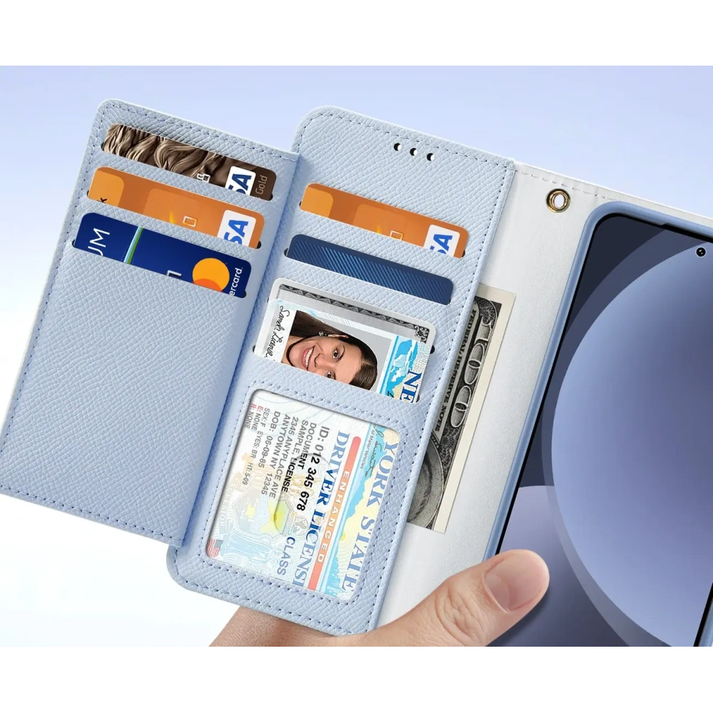 Etui z klapką Dux Ducis Lawa do Samsung Galaxy S25 z odłączanym portfelem magnetycznym niebieskie