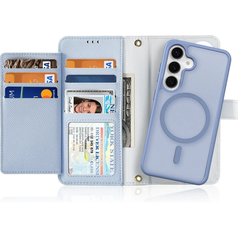 Etui z klapką Dux Ducis Lawa do Samsung Galaxy S25 z odłączanym portfelem magnetycznym niebieskie