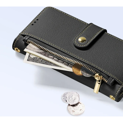 Etui z klapką Dux Ducis Lawa do Samsung Galaxy S25+ Plus z odłączanym portfelem magnetycznym czarne