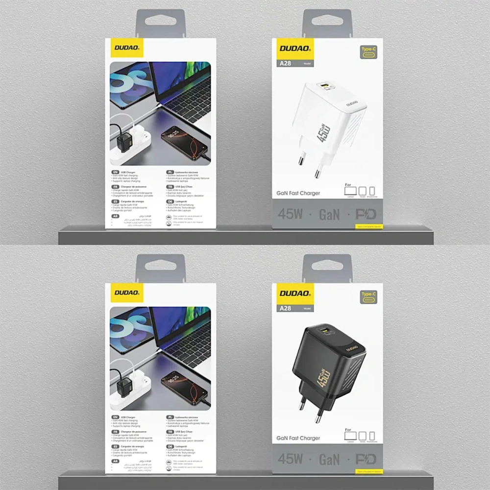 Ładowarka sieciowa Dudao A28 45W GaN USB-C biała