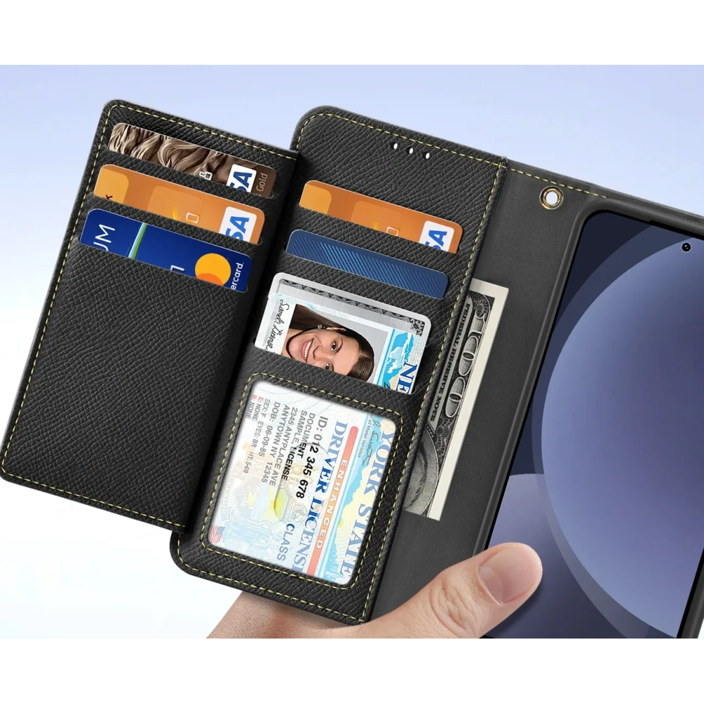 Etui z klapką Dux Ducis Lawa do Samsung Galaxy S25+ Plus z odłączanym portfelem magnetycznym czarne