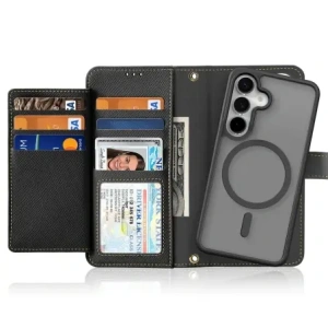Etui z klapką Dux Ducis Lawa do Samsung Galaxy S25+ Plus z odłączanym portfelem magnetycznym czarne