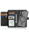 Etui z klapką Dux Ducis Lawa do Samsung Galaxy S25+ Plus z odłączanym portfelem magnetycznym czarne