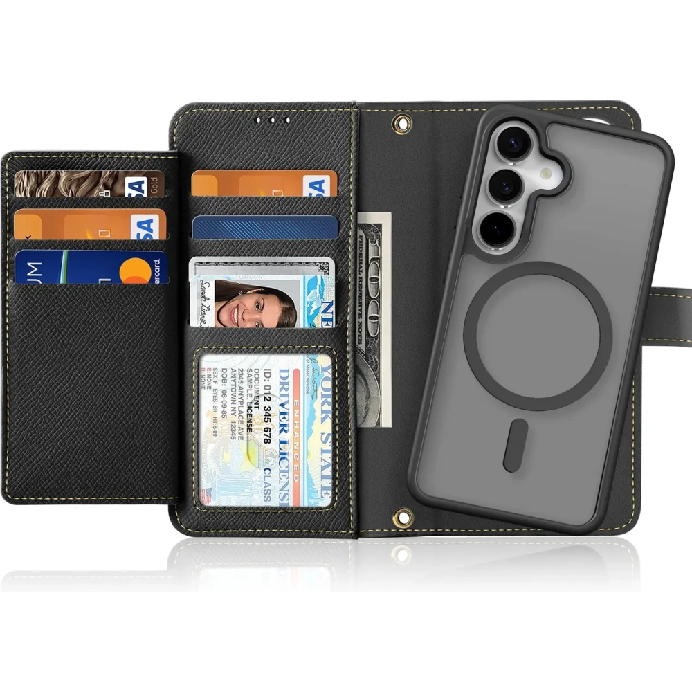 Etui z klapką Dux Ducis Lawa do Samsung Galaxy S25+ Plus z odłączanym portfelem magnetycznym czarne