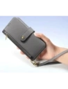 Etui z klapką Dux Ducis Lawa do Samsung Galaxy S25+ Plus z odłączanym portfelem magnetycznym szare