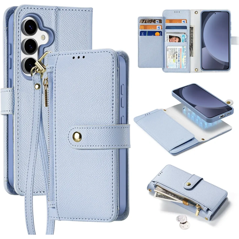 Etui z klapką Dux Ducis Lawa do Samsung Galaxy S25+ Plus z odłączanym portfelem magnetycznym niebieskie