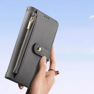 Etui z klapką Dux Ducis Lawa do Samsung Galaxy S25+ Plus z odłączanym portfelem magnetycznym szare