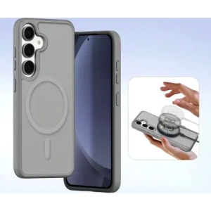 Etui z klapką Dux Ducis Lawa do Samsung Galaxy S25+ Plus z odłączanym portfelem magnetycznym szare